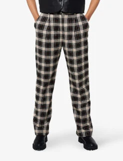 Germaine Straight-leg Mid-rise Recycled-polyester Trousers -Women Clothing Store R04110107 PLAID ALT02