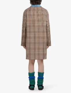 Marni Single-breasted Checked Relaxed-fit Wool Coat -Women Clothing Store R04110605 SESAME ALT03