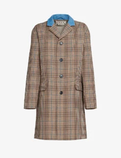 Marni Single-breasted Checked Relaxed-fit Wool Coat
