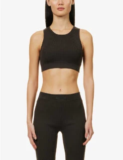 ESSENTIALS Logo-patch Woven Tank Top -Women Clothing Store R04111037 OFFBLACK ALT02