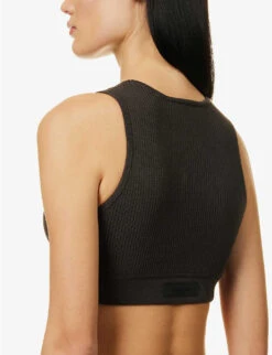 ESSENTIALS Logo-patch Woven Tank Top -Women Clothing Store R04111037 OFFBLACK ALT04