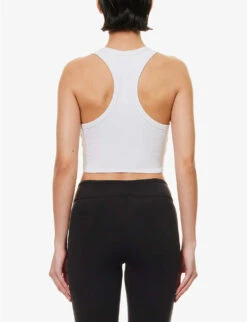 Aspire Brand-print Stretch-cotton Tank Top -Women Clothing Store R04111680 WHITEBLACK ALT03