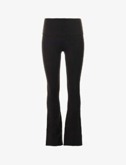 Airbrush Flared-leg High-rise Stretch-woven Leggings