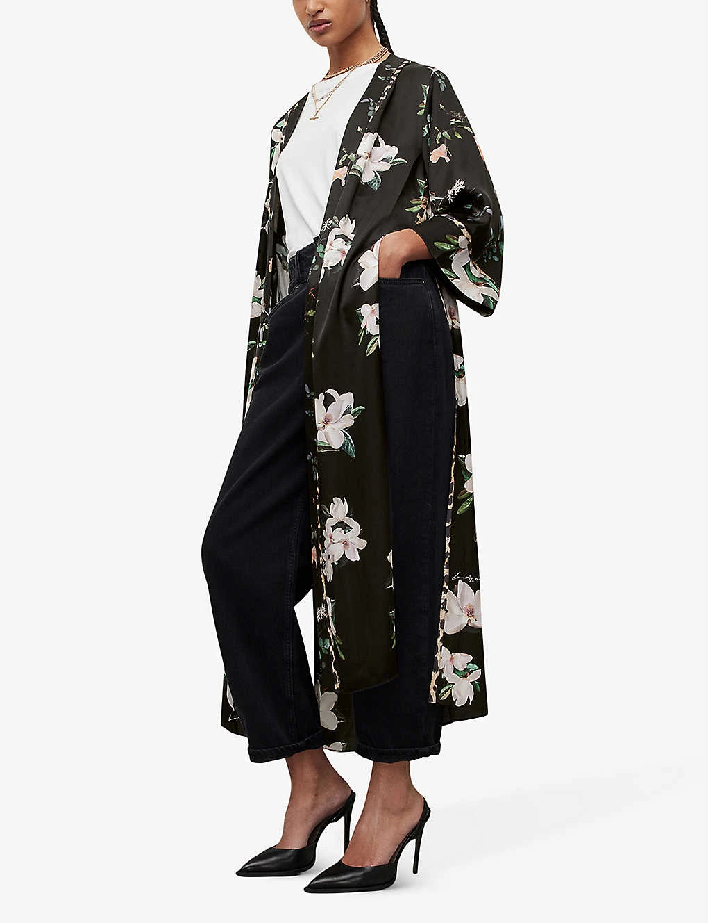 AllSaints Floral-print Woven Kimono 3 AllSaints Floral-print Woven Kimono - Image 3