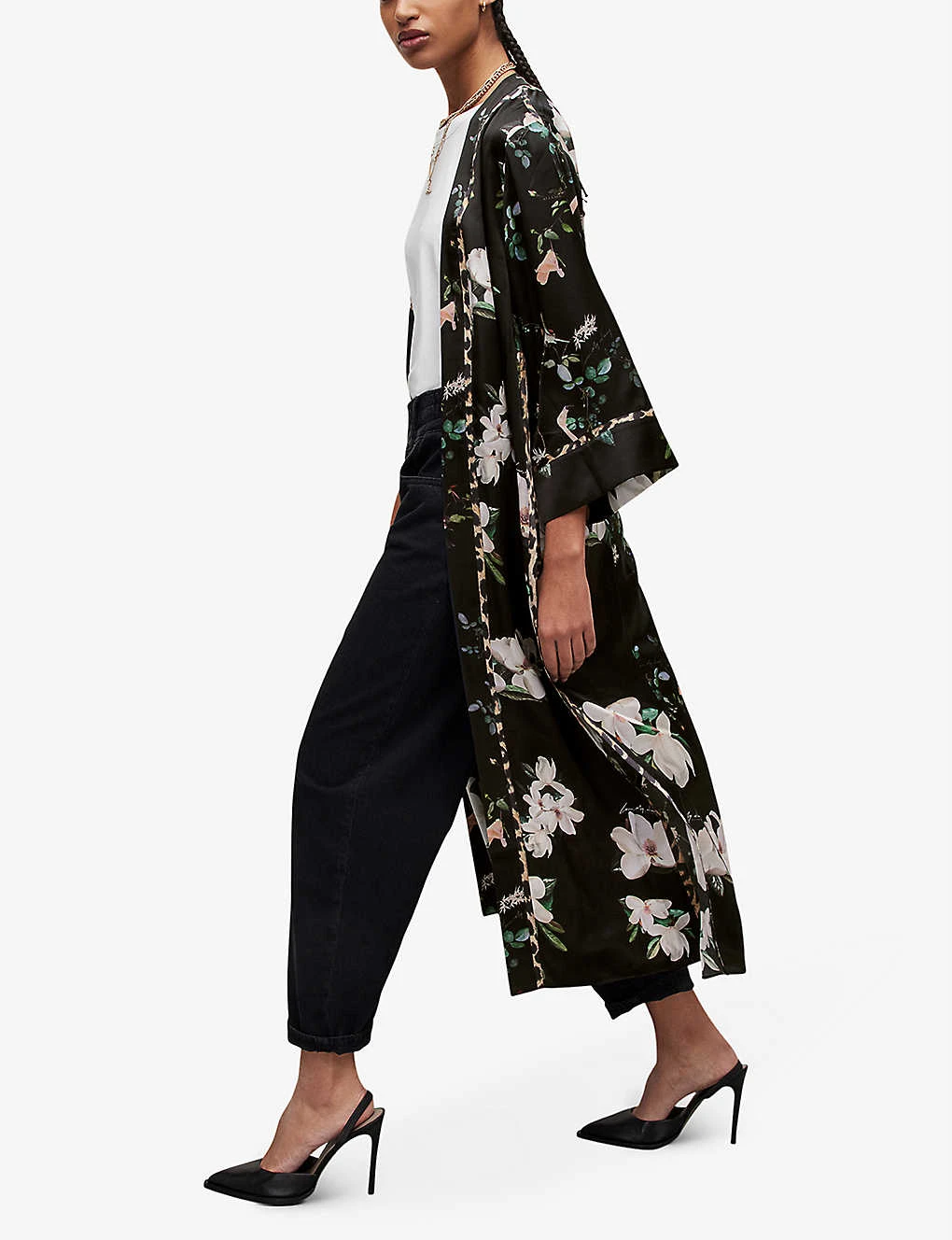 AllSaints Floral-print Woven Kimono 4 AllSaints Floral-print Woven Kimono - Image 4