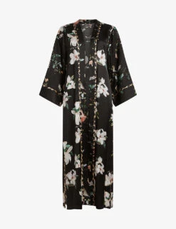 AllSaints Floral-print Woven Kimono