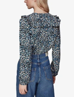 Whistles Lenny Leopard-print Woven Top -Women Clothing Store R04116371 MULTICOLOURED ALT03