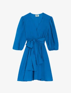 CLAUDIE PIERLOT Raymonde Wrap-front Woven Mini Dress