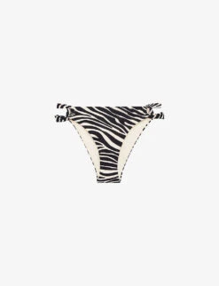 Reiss Eliza Zebra-print High-leg Bikini Bottoms