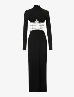 Christopher Kane The Rib Cage Cut-out Stretch-woven Maxi Dress