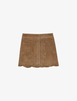 Zadig & Voltaire Scalloped-hem Suede Mini Skirt
