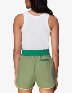 Whistles Colour-blocked High-rise Stretch-shell Shorts -Women Clothing Store R04119058 MULTICOLOURED ALT03
