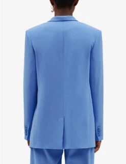 CLAUDIE PIERLOT Variete Shawl-collar Single-breasted Woven Blazer -Women Clothing Store R04121204 BLEUS ALT03