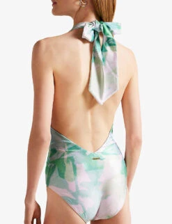 Ted Baker Milene Abstract-print Stretch-woven Swimsuit 7 Ted Baker Milene Abstract-print Stretch-woven Swimsuit -Women Clothing Store R04125138 GREEN ALT03