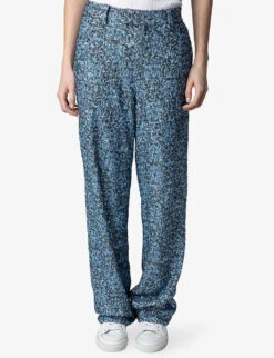 Zadig & Voltaire Peter Straight-leg Mid-rise Sequin Trousers -Women Clothing Store R04125251 DENIM ALT02