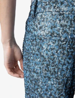 Zadig & Voltaire Peter Straight-leg Mid-rise Sequin Trousers -Women Clothing Store R04125251 DENIM ALT04