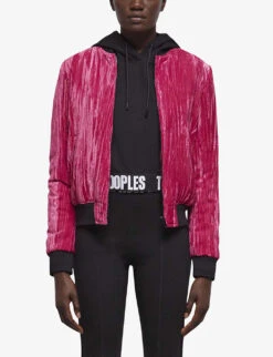 THE KOOPLES Crushed-velvet Bomber Jacket -Women Clothing Store R04125679 PIN01 ALT02