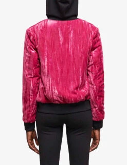 THE KOOPLES Crushed-velvet Bomber Jacket -Women Clothing Store R04125679 PIN01 ALT03