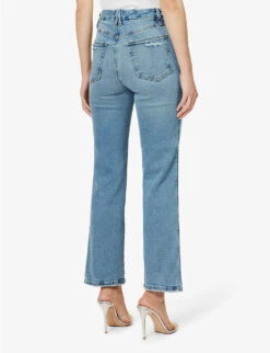 GOOD AMERICAN Good Curve Straight-leg Mid-rise Cotton-blend Jeans -Women Clothing Store R04125884 INDIGO390 ALT03