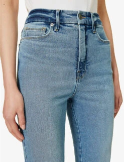 GOOD AMERICAN Good Curve Straight-leg Mid-rise Cotton-blend Jeans -Women Clothing Store R04125884 INDIGO390 ALT04