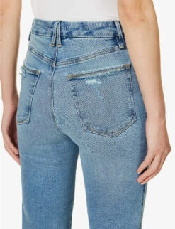 GOOD AMERICAN Good Curve Straight-leg Mid-rise Cotton-blend Jeans -Women Clothing Store R04125884 INDIGO390 ALT05