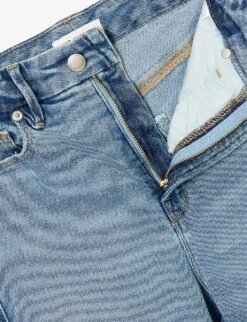 GOOD AMERICAN Good Curve Straight-leg Mid-rise Cotton-blend Jeans -Women Clothing Store R04125884 INDIGO390 ALT06