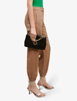 Maje Elasticated-cuffs Straight-leg Mid-rise Recycled-polyester Trousers -Women Clothing Store R04125946 NATURELS ALT02