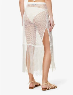 Camelia Fringe-trim Cotton-knit Maxi Skirt 8 Camelia Fringe-trim Cotton-knit Maxi Skirt -Women Clothing Store R04126880 SNOWWHITE ALT03