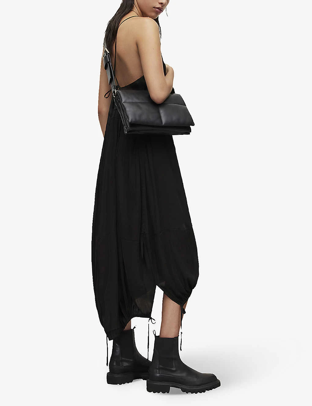 AllSaints Kaye Drawcord-hem Recycled Polyester-blend Maxi Dress 2 AllSaints Kaye Drawcord-hem Recycled Polyester-blend Maxi Dress - Image 2
