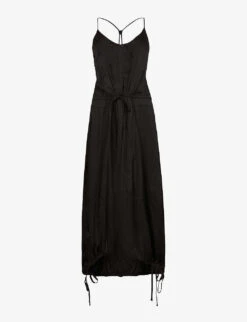 AllSaints Kaye Drawcord-hem Recycled Polyester-blend Maxi Dress