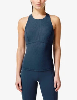 Sweaty Betty Round-neck Ribbed Woven Vest Top -Women Clothing Store R04127350 NORDICBLUE ALT02