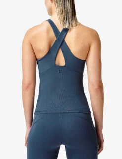 Sweaty Betty Round-neck Ribbed Woven Vest Top -Women Clothing Store R04127350 NORDICBLUE ALT03