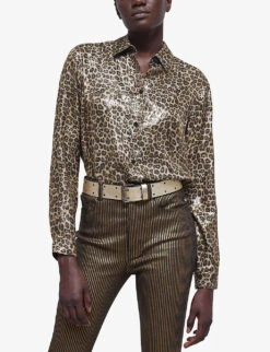 THE KOOPLES Leopard-print Woven Shirt -Women Clothing Store R04127746 LEO01 ALT02