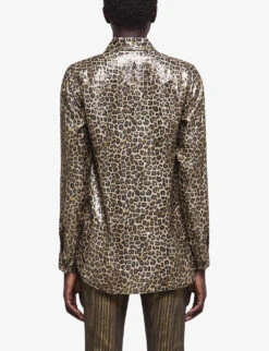 THE KOOPLES Leopard-print Woven Shirt -Women Clothing Store R04127746 LEO01 ALT03