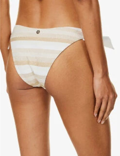 Max Mara Serena Striped Bikini Bottoms -Women Clothing Store R04127775 WHITE ALT03
