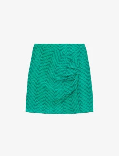 THE KOOPLES Zig-zag Draped Woven Mini Skirt