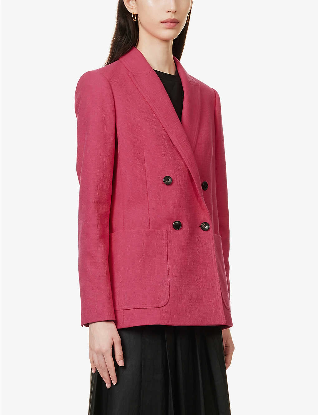 ME AND EM Boyfriend Peak-lapel Tweed Blazer 3 ME AND EM Boyfriend Peak-lapel Tweed Blazer - Image 3