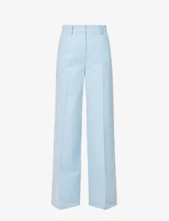 ME AND EM Wide-leg Mid-rise Wool-blend Trousers