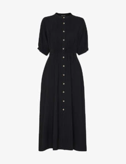 Whistles Amber Tied-waist Button-through Woven Midi Dress