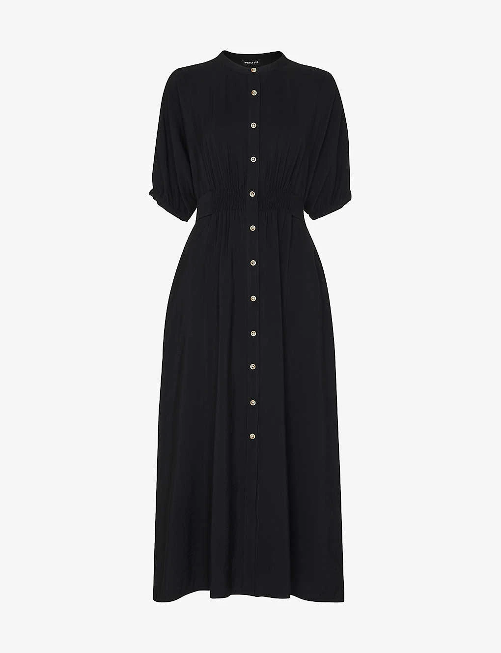 Whistles Amber Tied-waist Button-through Woven Midi Dress 1 Whistles Amber Tied-waist Button-through Woven Midi Dress