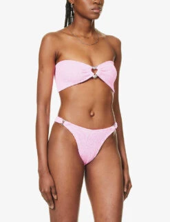 Nicole Seersucker Bikini -Women Clothing Store R04130307 BUBBLEGUMSILVER ALT02