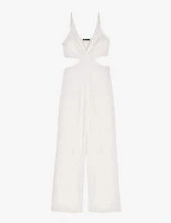 Maje Cut-out V-neck Woven Jumpsuit