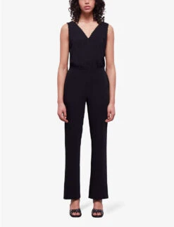 THE KOOPLES Diamond-lace V-neckline Sleeveless Woven Jumpsuit 7 THE KOOPLES Diamond-lace V-neckline Sleeveless Woven Jumpsuit -Women Clothing Store R04131159 BLA01 ALT02