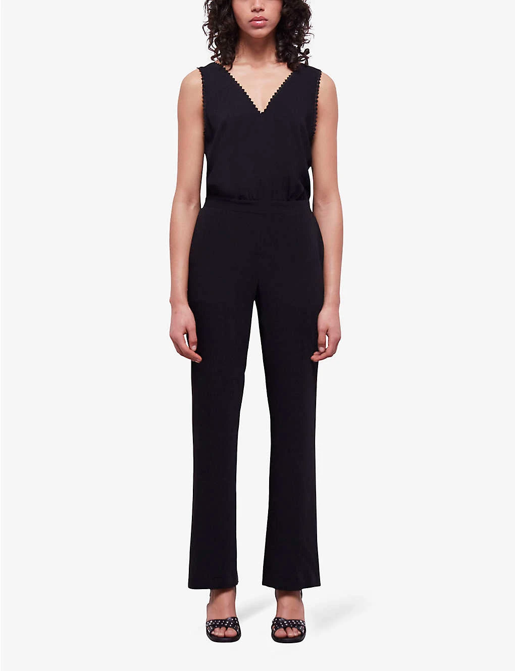 THE KOOPLES Diamond-lace V-neckline Sleeveless Woven Jumpsuit 3 THE KOOPLES Diamond-lace V-neckline Sleeveless Woven Jumpsuit - Image 3