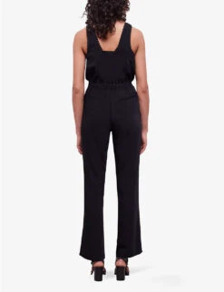 THE KOOPLES Diamond-lace V-neckline Sleeveless Woven Jumpsuit 8 THE KOOPLES Diamond-lace V-neckline Sleeveless Woven Jumpsuit -Women Clothing Store R04131159 BLA01 ALT03