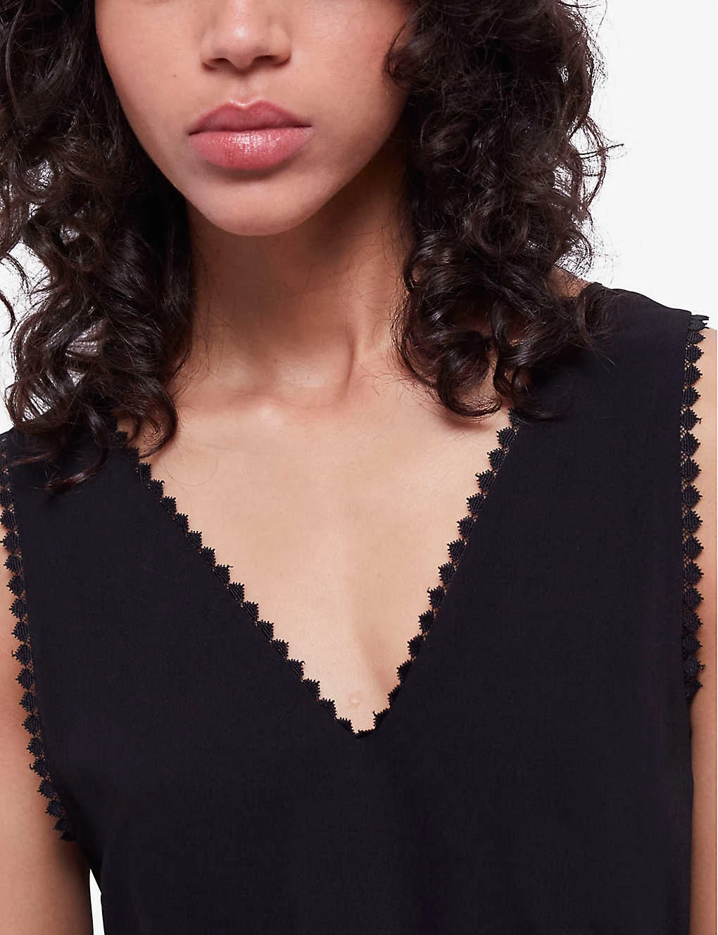 THE KOOPLES Diamond-lace V-neckline Sleeveless Woven Jumpsuit 5 THE KOOPLES Diamond-lace V-neckline Sleeveless Woven Jumpsuit - Image 5