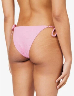 Seafolly Sea Dive Textured Mid-rise Bikini Bottoms -Women Clothing Store R04131525 PARFAITPINK ALT03