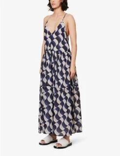 Seafolly Modern Take Abstract-print Cotton Maxi Dress -Women Clothing Store R04131541 BLACK ALT02