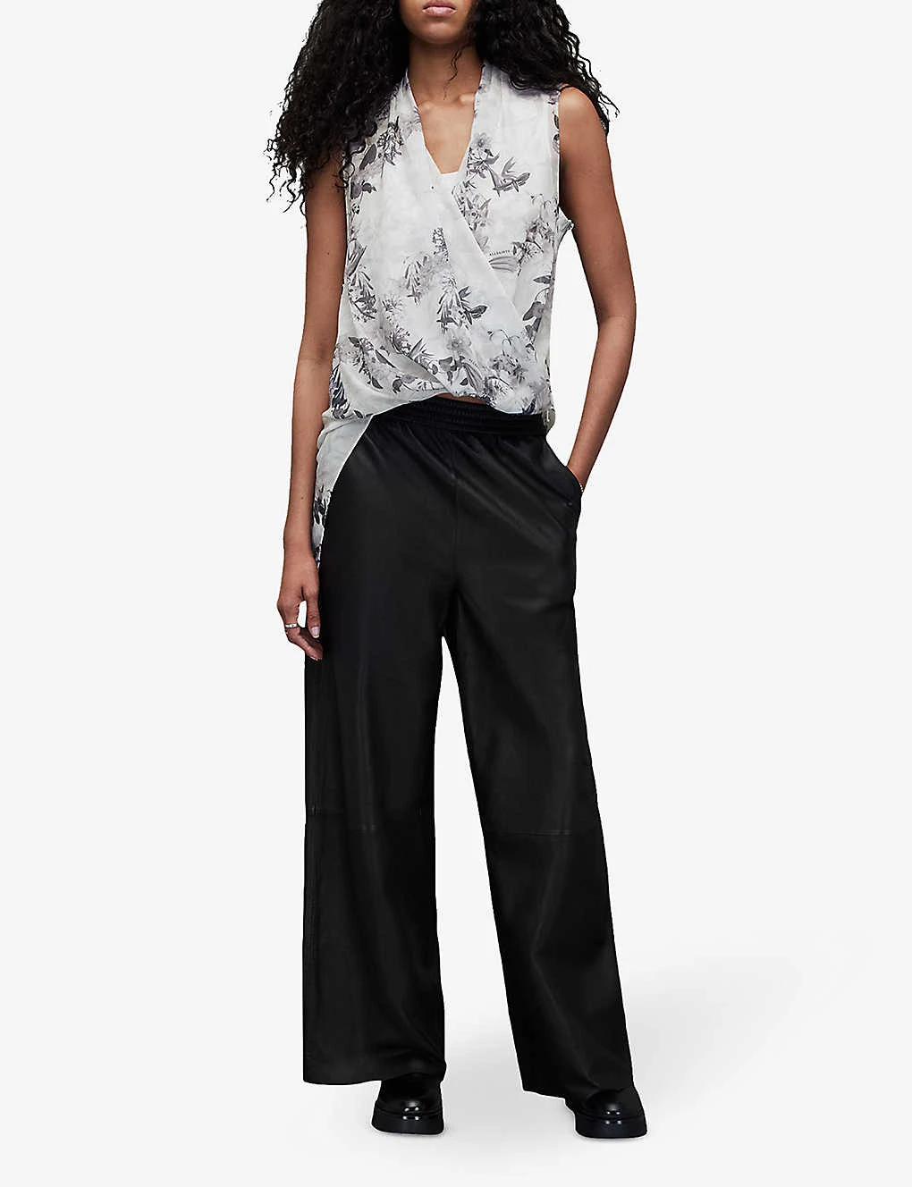 AllSaints Abi Audrey Wrap-front Woven Top 2 AllSaints Abi Audrey Wrap-front Woven Top - Image 2