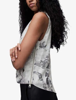 AllSaints Abi Audrey Wrap-front Woven Top 7 AllSaints Abi Audrey Wrap-front Woven Top -Women Clothing Store R04131583 MONOWHITE ALT02